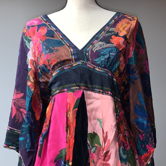 Farm Rio Flower Scarves Maxi Dress Small - Picture 2 of 13